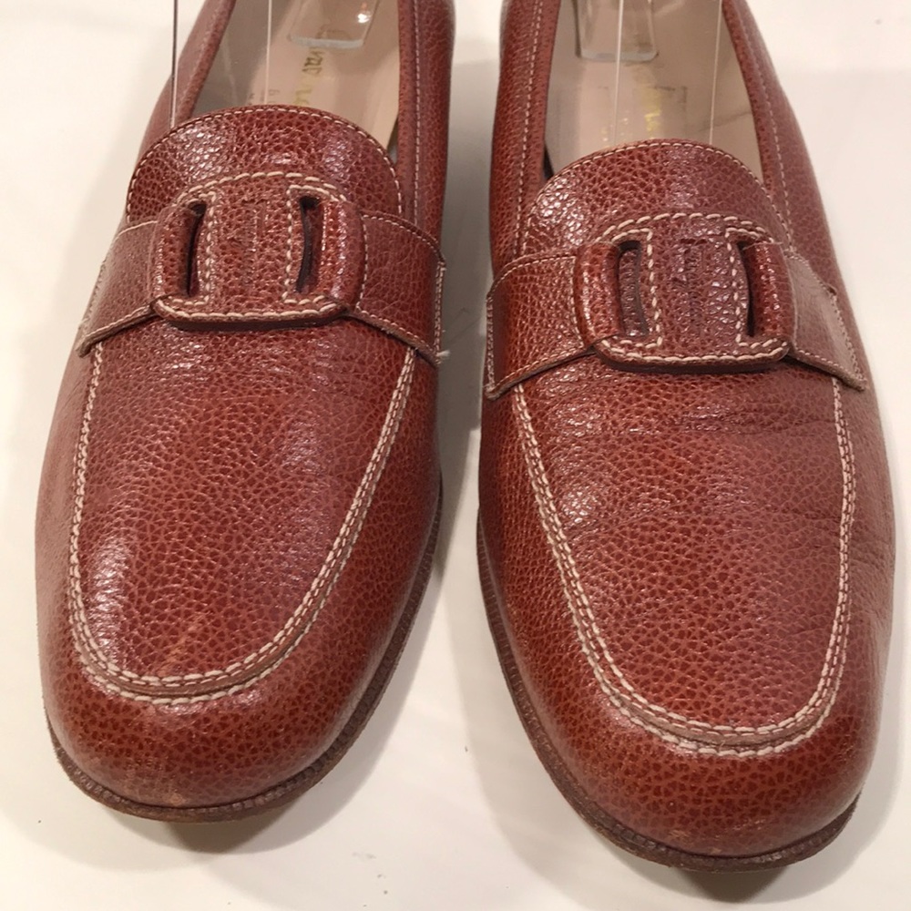 Salvatore Ferragamo Cognac Loafers Size 7.5 - Picture 2 of 8